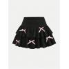 image:imageSOLY HUX Girls High Waisted Ruffle Short Tennis Skirts Skort Skater Golf Skirt with Shorts UnderneathBlack Bows