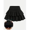 image:imageSOLY HUX Girls High Waisted Ruffle Short Tennis Skirts Skort Skater Golf Skirt with Shorts UnderneathPlain Black