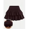 image:imageSOLY HUX Girls High Waisted Ruffle Short Tennis Skirts Skort Skater Golf Skirt with Shorts UnderneathPlain Brown