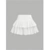 image:imageSOLY HUX Girls High Waisted Ruffle Short Tennis Skirts Skort Skater Golf Skirt with Shorts UnderneathPlain White