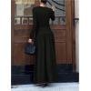 image:imageSOLY HUX Womens Maxi Skirt Set 2 Piece Long Sleeve Fitted T Shirts and Flowy Long Skirts Fall ClothesPure Black
