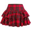 image:imageSOLY HUX Girls High Waisted Ruffle Short Tennis Skirts Skort Skater Golf Skirt with Shorts UnderneathRed Plaid