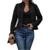 image:imageSOLY HUX Womens Faux Suede Open Front Cardigan Jacket Long Sleeve Casual Vintage OuterwearPure Black