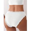 image:imageSOLY HUX Bikini Bottoms for Women Frill Trim Swimsuit Bottom Summer Beach Swim BriefsPlain White