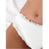 image:imageSOLY HUX Bikini Bottoms for Women Frill Trim Swimsuit Bottom Summer Beach Swim BriefsPlain White