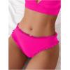 image:imageSOLY HUX Bikini Bottoms for Women Frill Trim Swimsuit Bottom Summer Beach Swim BriefsSolid Hotpink