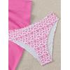 image:imageSOLY HUX Girls Summer Swimsuit Set Floral Halter Triangle Bikini Set with Wrap Skirts BeachwearHot Pink Floral