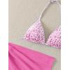 image:imageSOLY HUX Girls Summer Swimsuit Set Floral Halter Triangle Bikini Set with Wrap Skirts BeachwearHot Pink Floral