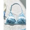 image:imageSOLY HUX Girls Summer Swimsuit Set Floral Halter Triangle Bikini Set with Wrap Skirts BeachwearPlain Blue