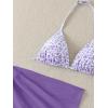 image:imageSOLY HUX Girls Summer Swimsuit Set Floral Halter Triangle Bikini Set with Wrap Skirts BeachwearViolet Purple