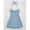 image:imageSOLY HUX Womens Cut Out Tie Backless Halter Dress Sleeveless Mini Beach Vacation DressesPlain Blue