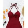 image:imageSOLY HUX Womens Cut Out Tie Backless Halter Dress Sleeveless Mini Beach Vacation DressesPlain Burgundy