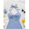 image:imageSOLY HUX Womens Cut Out Tie Backless Halter Dress Sleeveless Mini Beach Vacation DressesPlain Light Blue