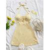 image:imageSOLY HUX Womens Cut Out Tie Backless Halter Dress Sleeveless Mini Beach Vacation DressesPlain Light Yellow