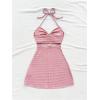 image:imageSOLY HUX Womens Cut Out Tie Backless Halter Dress Sleeveless Mini Beach Vacation DressesPlain Pink