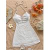 image:imageSOLY HUX Womens Cut Out Tie Backless Halter Dress Sleeveless Mini Beach Vacation DressesPlain White