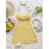 image:imageSOLY HUX Womens Cut Out Tie Backless Halter Dress Sleeveless Mini Beach Vacation DressesPlain Yellow