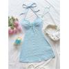 image:imageSOLY HUX Womens Cut Out Tie Backless Halter Dress Sleeveless Mini Beach Vacation DressesSolid Light Blue