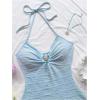 image:imageSOLY HUX Womens Cut Out Tie Backless Halter Dress Sleeveless Mini Beach Vacation DressesSolid Light Blue