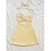 image:imageSOLY HUX Womens Cut Out Tie Backless Halter Dress Sleeveless Mini Beach Vacation DressesSolid Yellow