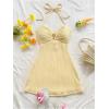 image:imageSOLY HUX Womens Cut Out Tie Backless Halter Dress Sleeveless Mini Beach Vacation DressesSolid Yellow