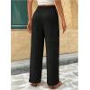 image:imageSOLY HUX Womens Floral Hollow Out Straight Leg Summer Pants Boho Bottoms Vacation OutfitPlain Black