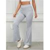 image:imageSOLY HUX Womens High Waisted Flared Yoga Pants Bell Bottom Casual Sweatpants TrousersLight Grey