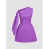 image:imageSOLY HUX Womens Mini Dress Off The Shoulder Sleeveless Tie Shoulder A Line Flared Party DressesSolid Purple
