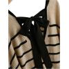 image:imageSOLY HUX Womens Plus Size Bow Sweater Striped Sweater with Bows Back Off The Shoulder Knit Tops Fall ClothesKhaki Striped