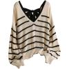 image:imageSOLY HUX Womens Plus Size Bow Sweater Striped Sweater with Bows Back Off The Shoulder Knit Tops Fall ClothesMulticolor Striped