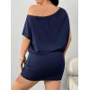 image:imageSOLY HUX Womens Plus Size Off The Shoulder Short Sleeve Tshirt Dress Summer Bodycon Party Mini DressesDark Blue
