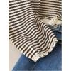 image:imageSOLY HUX Womens Plus Size Striped T Shirt Long Sleeve Crew Neck Tassel Hem Tee Casual Fall TopsBrown Striped