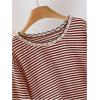 image:imageSOLY HUX Womens Plus Size Striped T Shirt Long Sleeve Crew Neck Tassel Hem Tee Casual Fall TopsBurgundy Striped