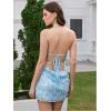 image:imageSOLY HUX Womens Sequin Sparkly Halter Mini Dress Cowl Neck Draped Backless Sleeveless A Line Party Summer DressesPlain Blue