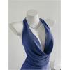 image:imageSOLY HUX Womens Shiny Deep V Neck Halter Bodycon Mini Dress Sleeveless Cocktail Prom Pencil DressesDark Blue