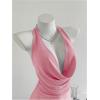 image:imageSOLY HUX Womens Shiny Deep V Neck Halter Bodycon Mini Dress Sleeveless Cocktail Prom Pencil DressesPure Pink