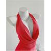 image:imageSOLY HUX Womens Shiny Deep V Neck Halter Bodycon Mini Dress Sleeveless Cocktail Prom Pencil DressesSolid Red