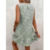 image:imageSOLY HUX Womens Sleeveless Tank Dress Round Neck Ruffle Hem Casual Jacquard Hem Smock Summer Mini Dresses for WomenArmy Green