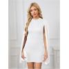 image:imageSOLY HUX Womens Sparkly Glitter Bodycon Mini Dress Sequin Long Bell Sleeve Mock Neck Prom Cocktail Party DressesPlain White