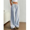 image:imageSOLY HUX Womens Striped Drawstring Pants Straight Leg Casual Lounge Pajama Pants Boxer Bottoms Y2k Trousers with PocketLight Blue
