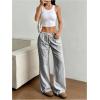 image:imageSOLY HUX Womens Striped Drawstring Pants Straight Leg Casual Lounge Pajama Pants Boxer Bottoms Y2k Trousers with PocketSolid Grey