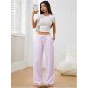 image:imageSOLY HUX Womens Striped Drawstring Pants Straight Leg Casual Lounge Pajama Pants Boxer Bottoms Y2k Trousers with PocketSolid Pink