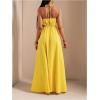 image:imageSOLY HUX Womens Summer Halter Maxi Dress Sleeveless V Neck Split A Line Flowy Long Dresses Vacation SundressSolid Yellow