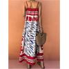 image:imageSOLY HUX Womens Sundress Graphic Print Color Block Spaghetti Strap Flowy Summer Long Cami DressRed Letter