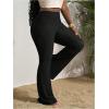 image:imageSOLY HUX Womens Textured Flare Leg Pants High Waisted Palazzo Bell Bottom Casual Long PantsPlain Black