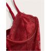 image:imageSOLY HUX Womens Y2k Lace Mini Dress Spaghetti Strap Corset Ruffle Hem Party Club DressesPure Burgundy