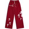 image:imageSOLY HUX Boys Graphic Sweatpants Y2k Gothic Elastic Waist Straight Leg Baggy Pants StreetwearRed
