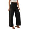 image:imageSOLY HUX Womens Floral Hollow Out Straight Leg Summer Pants Boho Bottoms Vacation OutfitPlain Black