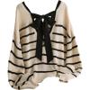 image:imageSOLY HUX Womens Plus Size Bow Sweater Striped Sweater with Bows Back Off The Shoulder Knit Tops Fall ClothesMulticolor Striped