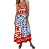 image:imageSOLY HUX Womens Sundress Graphic Print Color Block Spaghetti Strap Flowy Summer Long Cami DressRed Letter